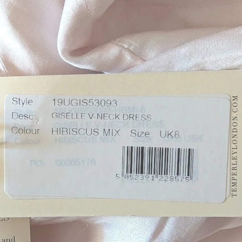 Temperley London Giselle V-Neck Maxi Dress Silk Satin Hibiscus Mix UK8 US4 NEW - Picture 8 of 10